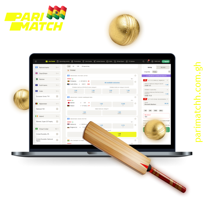 Parimatch offers various cricket markets for betting in Ghana